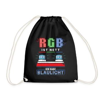 RGB ist nett ich habe Blaulicht Notfallsanitäter - Turnbeutel - Schwarz - Vorne