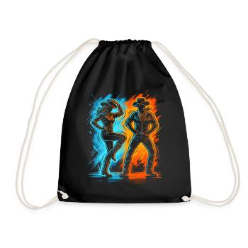 Linedance Herren Damen Kinder Line Dance - Turnbeutel - Schwarz - Vorne