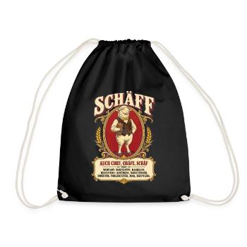 Schäff – Chef Schaf Wortspiel Definition - Turnbeutel - Schwarz - Vorne