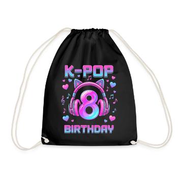 K-Pop Girls 8. Geburtstagsmädchen Geschenk Kpop Geburtstag - Turnbeutel - Schwarz - Vorne