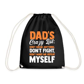 Dads Rules Dont Break Anything Father - Turnbeutel - Schwarz - Vorne