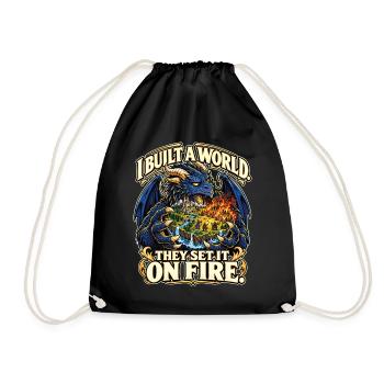 Fantasy RPG – I Built a World They Set It on Fire - Turnbeutel - Schwarz - Vorne