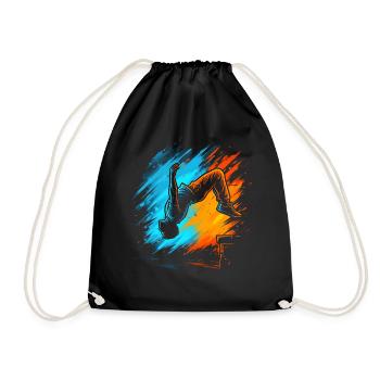 Freerunning Freerunner Herren Parkour Kinder - Turnbeutel - Schwarz - Vorne