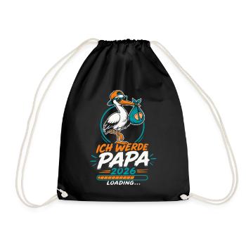 Ich werde Papa Werdender Vater - Turnbeutel - Schwarz - Vorne
