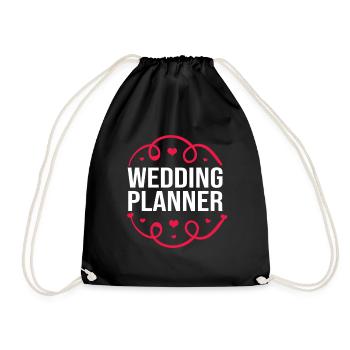 Event Planer Hochzeit Hochzeitsplaner - Turnbeutel - Schwarz - Vorne