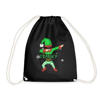 Ich bin der verrückte Elf Lustige Passende Familienweihnachten - Turnbeutel - Schwarz - Vorne