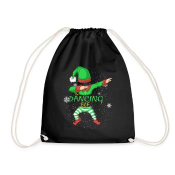 Die Dancing Elf Weihnachts-Matching-Familiengruppe - Turnbeutel - Schwarz - Vorne