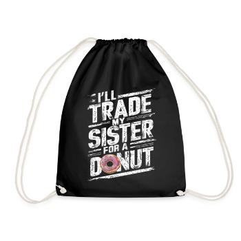 Ich tausche meine Schwester gegen ein Donut-lustiges Geschwisterchen - Turnbeutel - Schwarz - Vorne