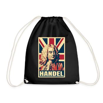 Georg Friedrich Händel, Barockkomponist, Musik - Turnbeutel - Schwarz - Vorne