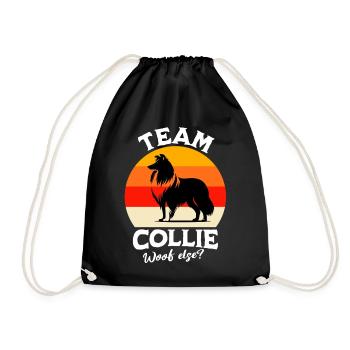 Team Langhaar Collie - Turnbeutel - Schwarz - Vorne