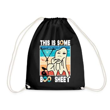 This is Some Boo Sheet Spruch Vintage Fu Halloween - Turnbeutel - Schwarz - Vorne