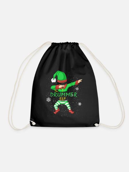 Schlagzeuger Elf Familie Passende Weihnachtstrupp - Turnbeutel - Schwarz