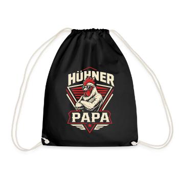 Hühner Papa Hühnerbesitzer Bauer - Turnbeutel - Schwarz - Vorne