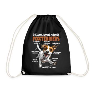 Hundesprüche Hundeliebhaber Geschenk Fox Terrier - Turnbeutel - Schwarz - Vorne