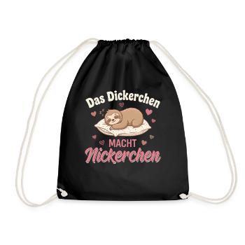 Das Dickerchen Macht Nickerchen - Turnbeutel - Schwarz - Vorne