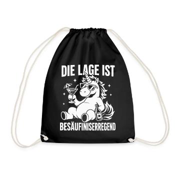 Die Lage ist besäufniserregend - Turnbeutel - Schwarz - Vorne