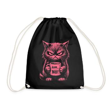 Ähm Nö Katze - Turnbeutel - Schwarz - Vorne