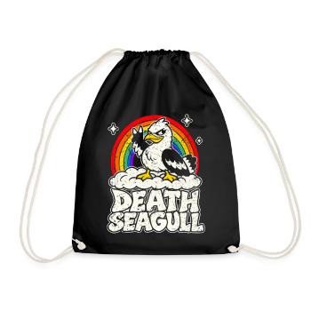Death Seagull – Heavy Metal Möwe - Turnbeutel - Schwarz - Vorne
