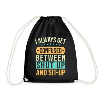 Fitness Fanatics Confused Shut-Up & Sit-Up - Turnbeutel - Schwarz - Vorne