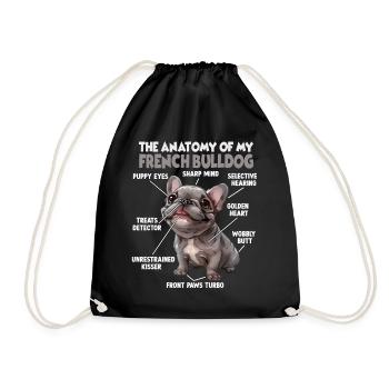 Französische Bulldogge Hundehalter T Frenchie  - Turnbeutel - Schwarz - Vorne