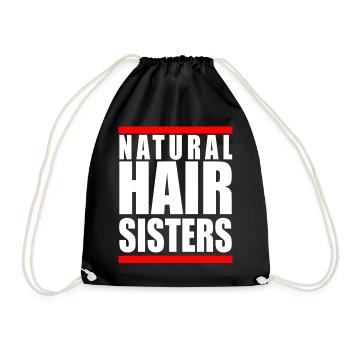 Natural Hair Sisters Afro Pride Beste Freundin Geschenk - Turnbeutel - Schwarz - Vorne