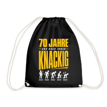 70 Jahre und noch immer knackig - Turnbeutel - Schwarz - Vorne