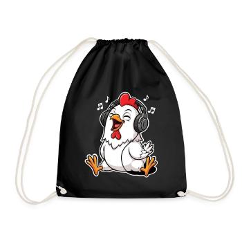 Huhn Musik - Turnbeutel - Schwarz - Vorne