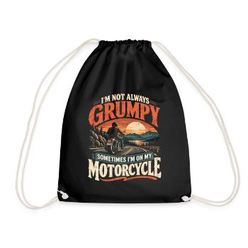 Manchmal bin ich auf meinem Motorrad lustiger Biker - Turnbeutel - Schwarz - Vorne