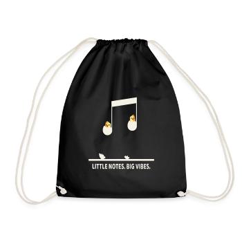 Little Notes Big Vibes – Musik Küken - Turnbeutel - Schwarz - Vorne
