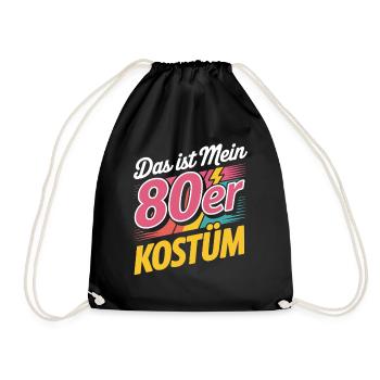 Das ist mein 80er Kostüm Karneval Mottoparty - Turnbeutel - Schwarz - Vorne
