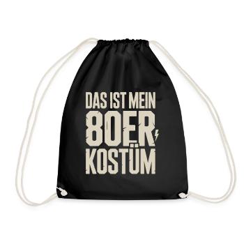 Das ist mein 80er Kostüm Karneval Mottoparty - Turnbeutel - Schwarz - Vorne