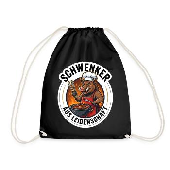 Schwenker Grillsport Wildschwein T-Shirt - Turnbeutel - Schwarz - Vorne