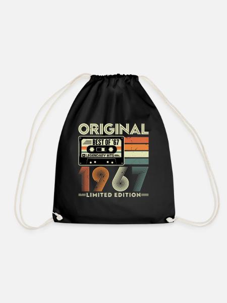 Original 1967 Jahrgang Vintage Geburtstag Retro - Turnbeutel - Schwarz
