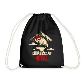 Bock Auf Metal Heavy Death Metal Musik Funny - Turnbeutel - Schwarz - Vorne