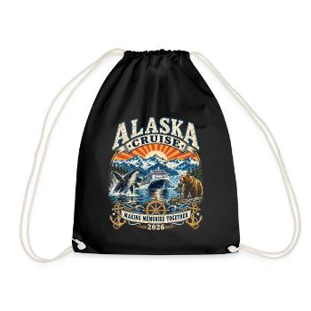 Alaska Kreuzfahrt 2026 Erinnerungen - Turnbeutel - Schwarz - Vorne