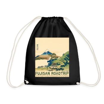 Mt Fuji Road Trip Neo Ukiyo-e Japanese Art - Turnbeutel - Schwarz - Vorne