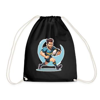 Rugbyspieler - Turnbeutel - Schwarz - Vorne
