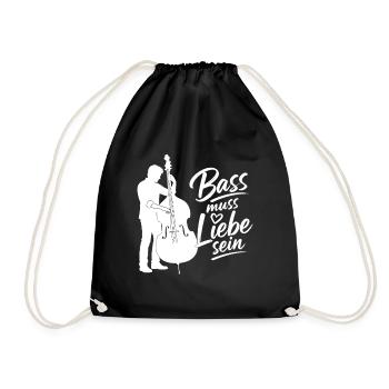 Kontrabass - Bass muss Liebe sein Kontrabassist - Turnbeutel - Schwarz - Vorne
