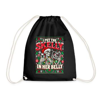 Skelett Santa Weihnachten - Turnbeutel - Schwarz - Vorne