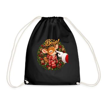 Boop! Cute Reindeer Christmas - Turnbeutel - Schwarz - Vorne