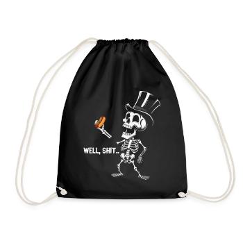 Well Shit Skeleton Lost Hot Dog Halloween - Turnbeutel - Schwarz - Vorne