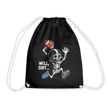 Well Shit Skeleton Lost American Football Hallowee - Turnbeutel - Schwarz - Vorne