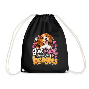 Beagle Girl Love Beagles - Turnbeutel - Schwarz - Vorne