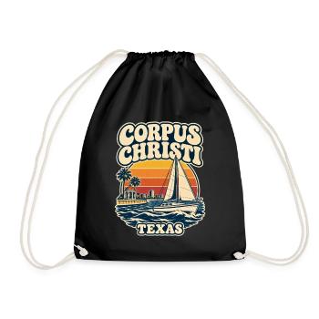 Texas Corpus Christi Segelboot Sunset - Turnbeutel - Schwarz - Vorne