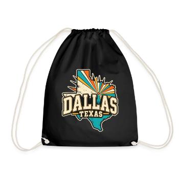 Texas Dallas Retro  - Turnbeutel - Schwarz - Vorne