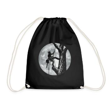 Arborist Moon – Baumpfleger, Baumpfleger, Baumschneider - Turnbeutel - Schwarz - Vorne