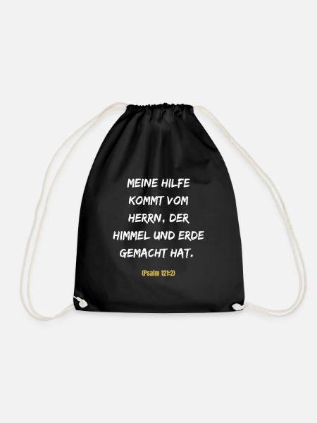 Meine Hilfe Kommt Vom Herrn - Turnbeutel - Schwarz