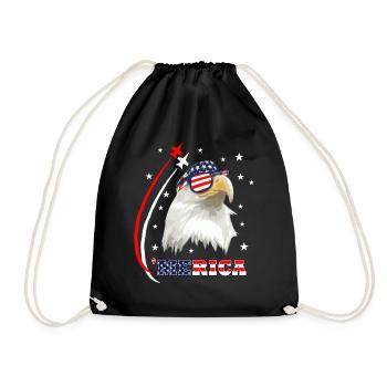 Merica Eagle - Turnbeutel - Schwarz - Vorne