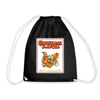 Christmas Social Club Lebkuchen Geschenke Retro - Turnbeutel - Schwarz - Vorne