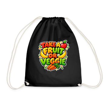 Take A Fruit Or Veggie Colorful Healthy Eating  - Turnbeutel - Schwarz - Vorne